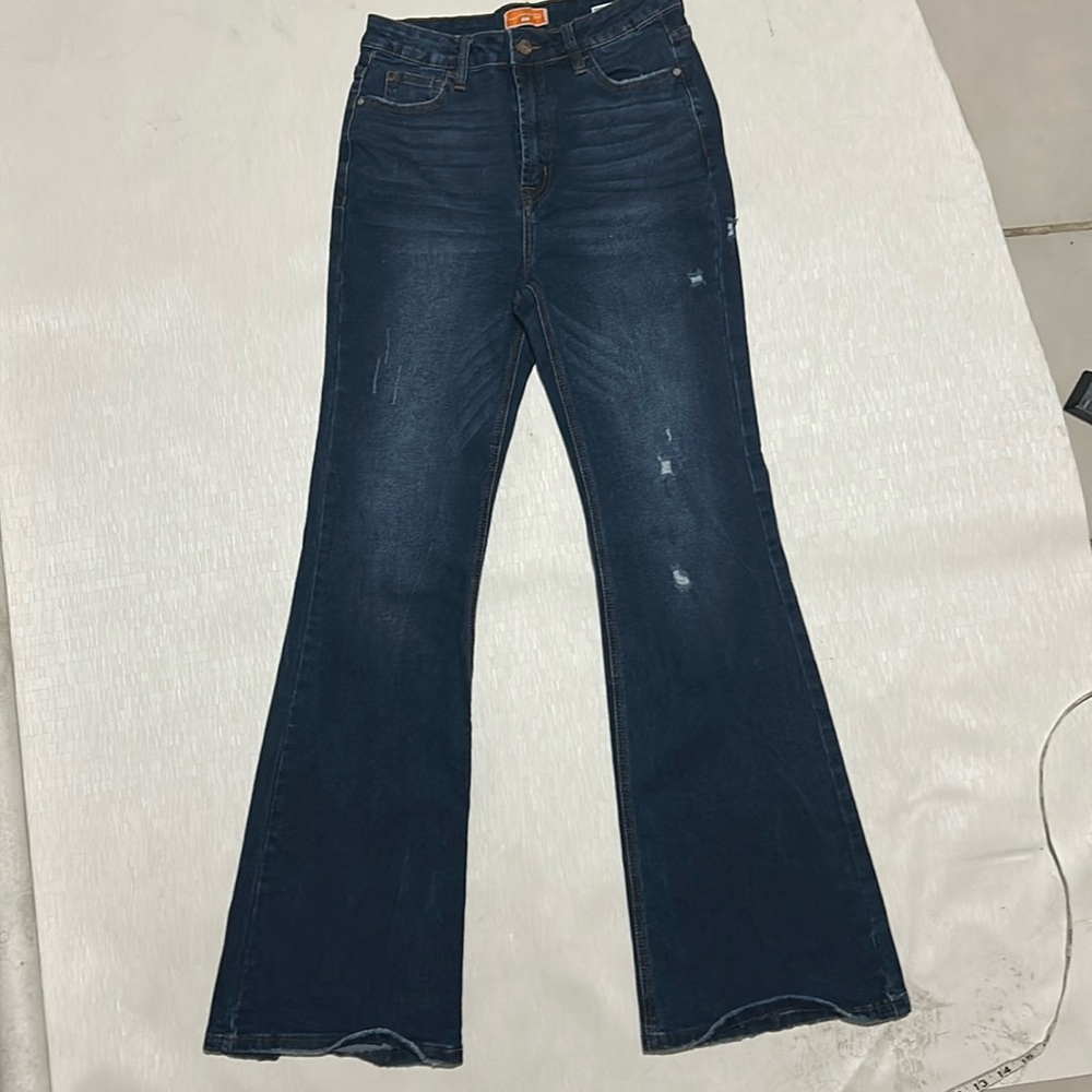 I&M women de stressed wide leg denim jeans sz 7